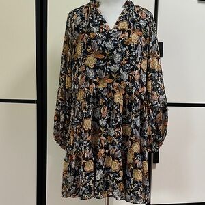 Lucky Brand fall Floral lined boho Dress
